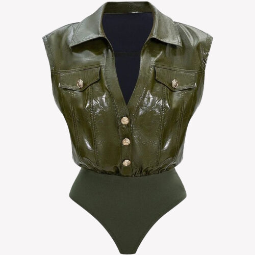 outlet3 Army Gloss Bodysuit