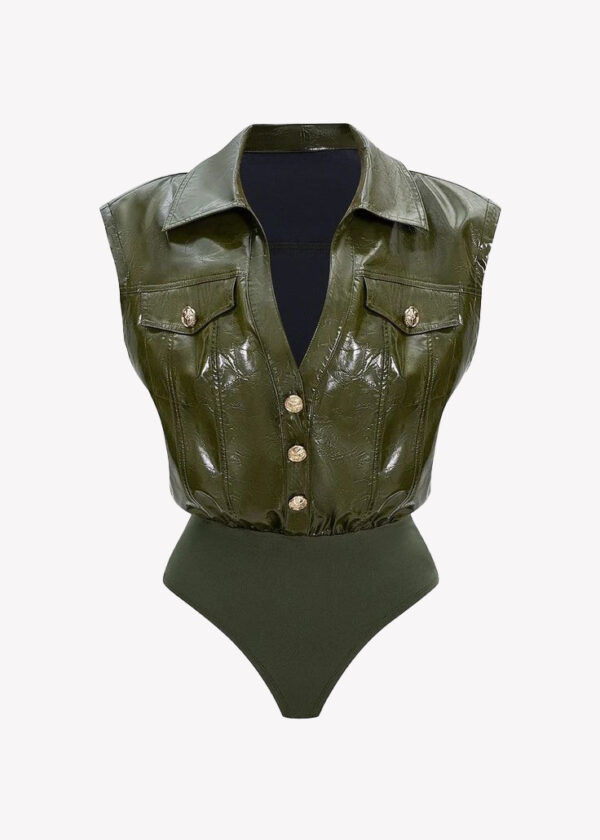 Army Gloss Bodysuit